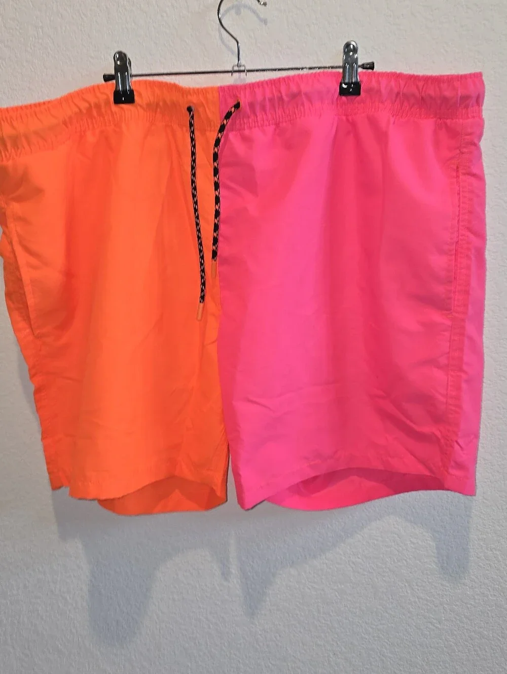 New Neon Orange & Hot Pink Swim Shorts - Dual Colors XXL